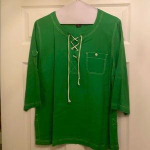 Green casual blouse